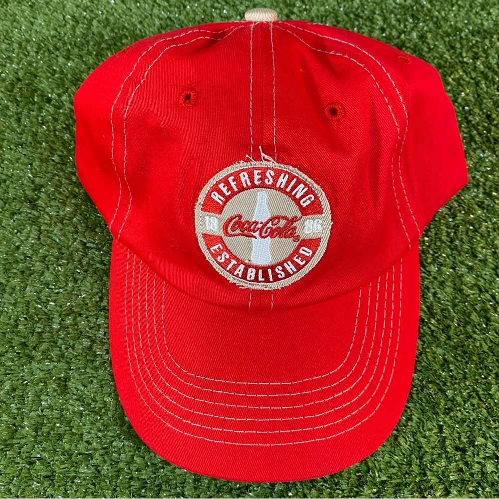 Retro Coca-Cola 1886 Vintage Logo Refreshing Established Baseball Cap Red White